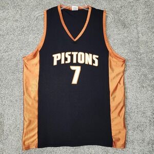 Detroit Pistons Jersey Mens Large Black NBA Basketball Ben Gordon 7 Made In USA